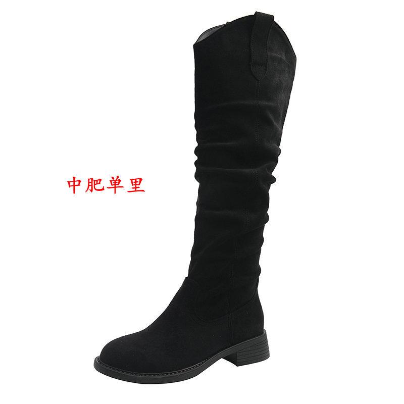 

Thicklegged bigleg long boots high boots stacking boots autumn and winter western cowboy largesize women s shoes to 35