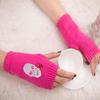 Women Girl Knitted Arm Fingerless Warm Winter Gloves Soft Warm Mitten