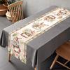 Vintage Easter Bunny Table Runner Polyester Rabbit Eggs Flower Table Flag Easter Decorations For Home Kitchen Dining Table Decor