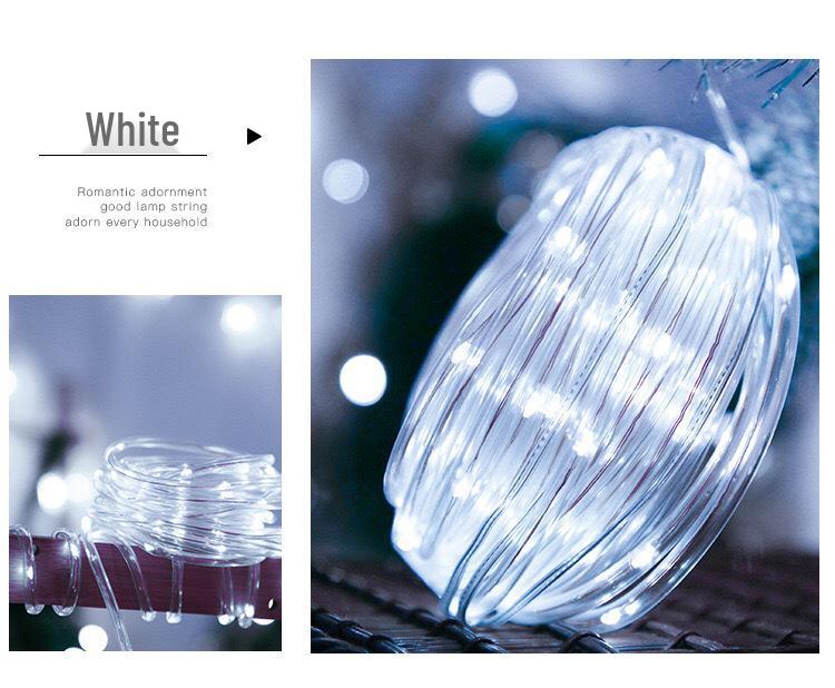 Solar-Powered LED Strip Lights: Colorful Outdoor Christmas Soft Tube with Battery/USB Copper Wire In Seven Rainbow Colors