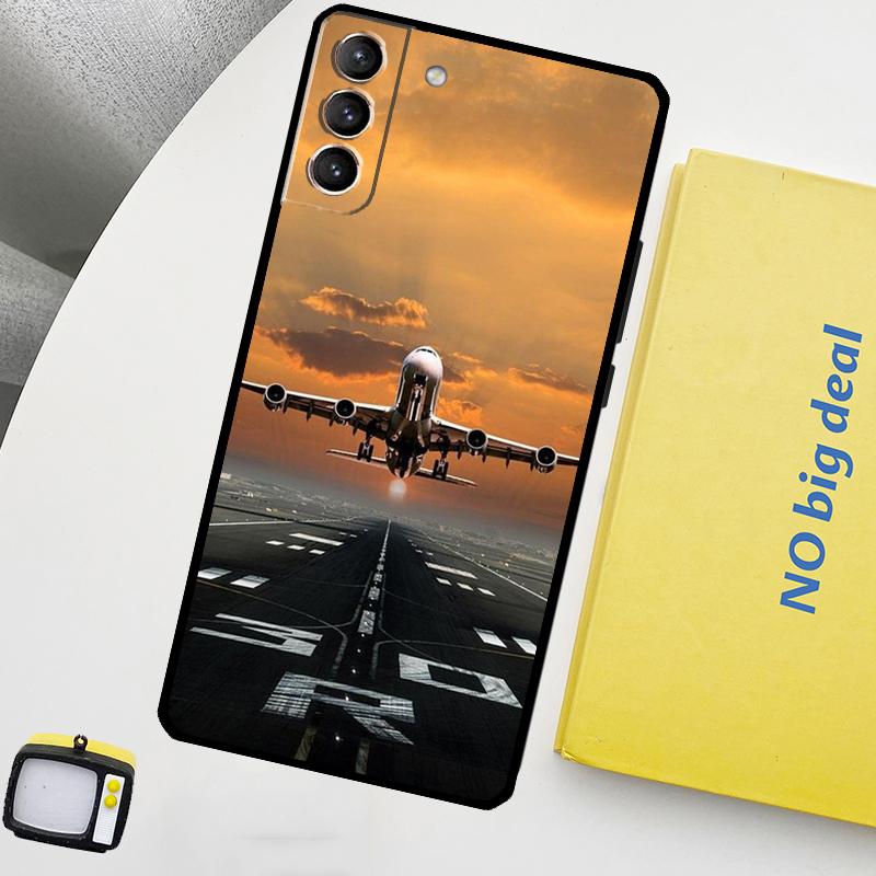 Airplane Plane Aircraft Phone Case For Samsung Galaxy S24 Ultra S20 S21 S22 S23 Plus S9 S10 S24 FE S25 Ultra Cover