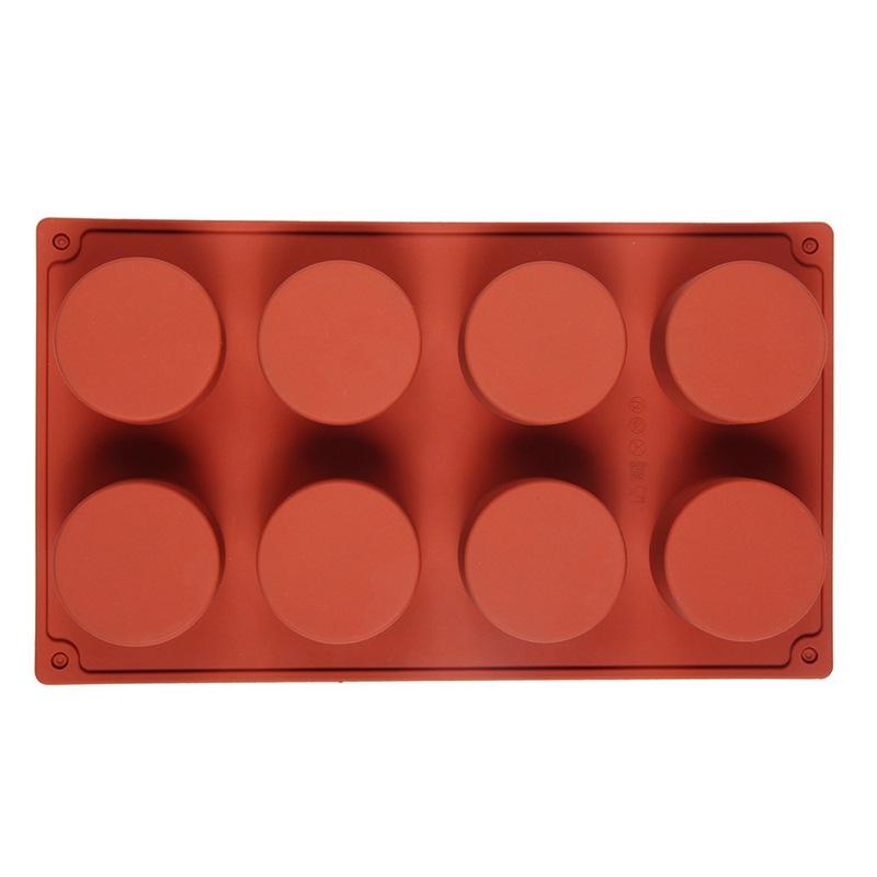 8-Cavity Cylindrical Silicone Mold - French Mousse Cake Chocolate Ice Cream DIY Baking Tool