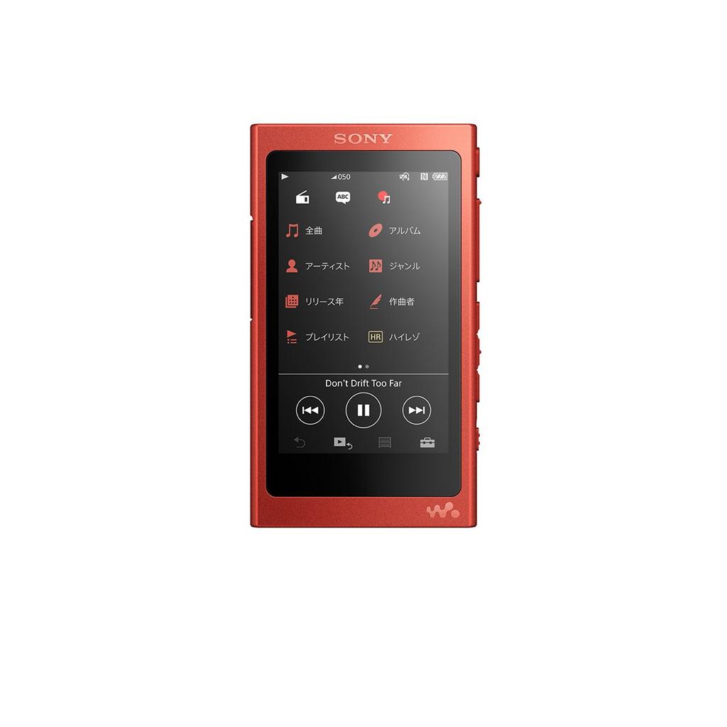 Sony Walkman A Series 64GB Noise Earphones Cinnabar Red NW-A37HN Bluetooth, microSD, Hi-Res Audio, Cancelling, Hi-Res Included,