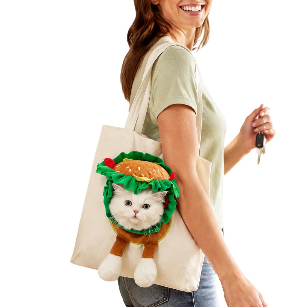 Breathable Canvas Pet Sling Carrier Crossbody Head-Out Window Lightweight Escape-Proof Small Dog Cat