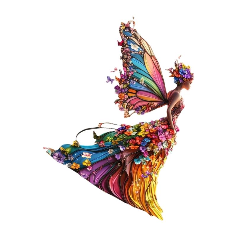 Acrylic Butterfly Fairys Statue Figurines Table Centerpieces Butterfly Fairys Sculpture Table Ornament Home Decorations J0MC