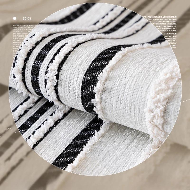 Chenille Sofa Cover Color Striped Couch Mat Thickened Sofa Covers for Living Room Universal for Seasons High-grade Couch Cushion