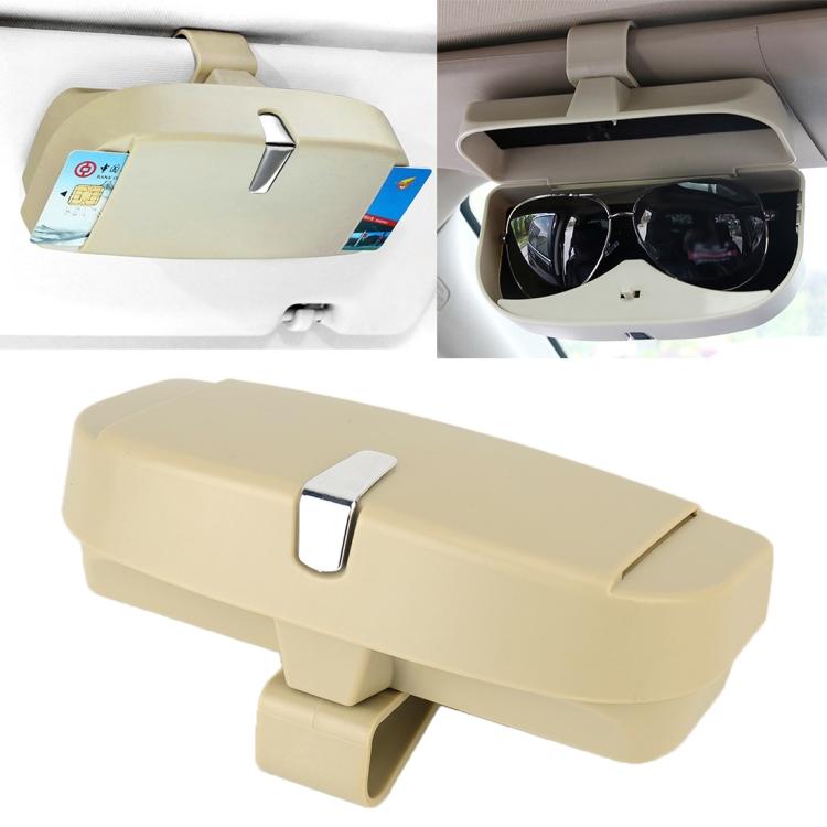 

Car Multi-functional Glasses Case Sunglasses Box with Card Slot, Flat Style бежевий