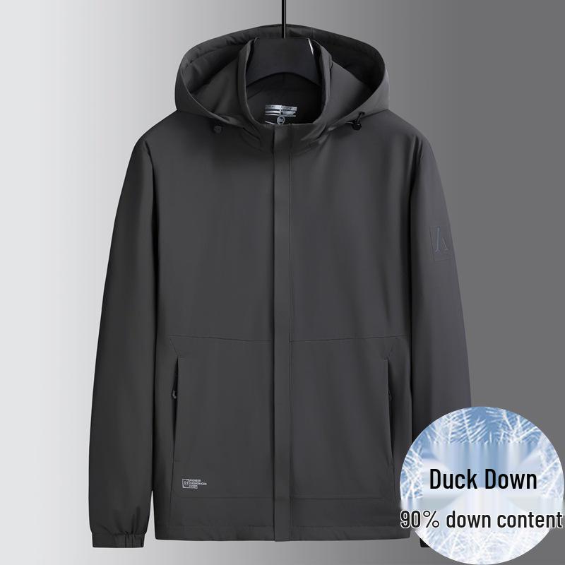 

Men s Plus Size Lightweight 90% White Duck Down Jacket - Loose Fit, Warm, for Chubby, Middle-Aged - 2025 Spring/Autumn Collection. 2XL (131-150 Jin)