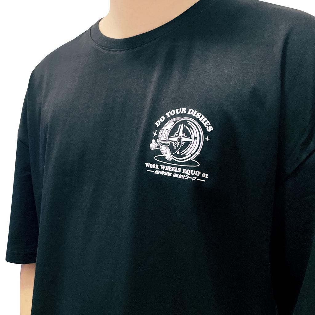 Keeping Wheels Snail Wheels Fun Cartoon Printed Short Sleeve Motorcycle Graphics Breathable Sweat Absorbent Men's T-shirt