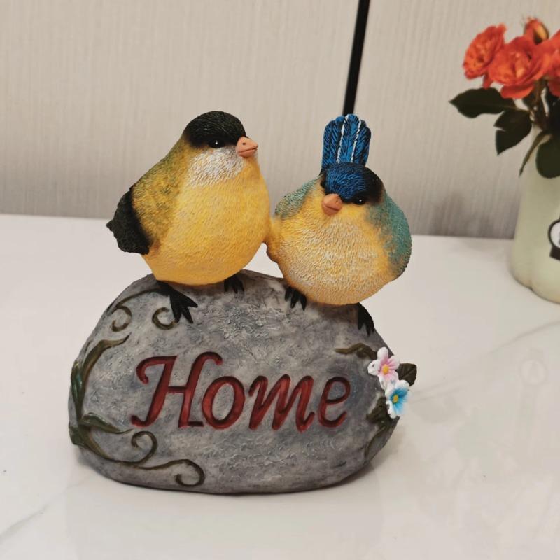 Bird Statue Garden Sculpture Decoration Simulation Stone Bird Living Room Desktop Decoration Creative Crafts
