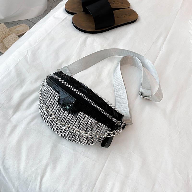 Casual Rhinestones Waist Pack Shiny Crystal Fanny Packs Crossbody Bags Evening CLE