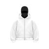 Unisex European Plus Size Double Hood Zippered Sweatshirt Jacket for Autumn/Winter