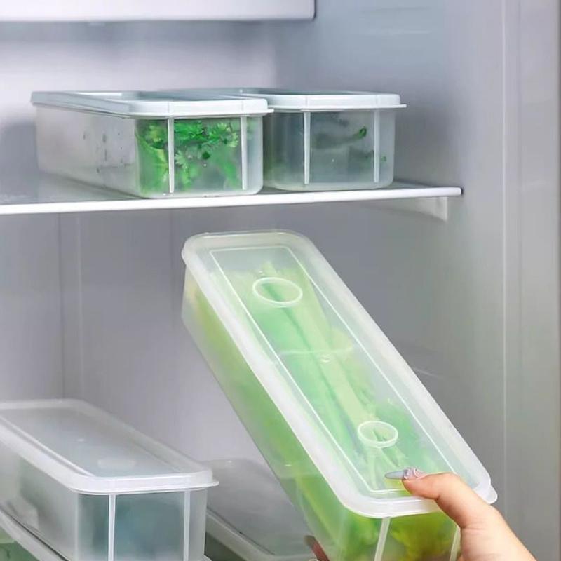 Sealed Refrigerator Storage Box Fresh Keeping Clear Food Container BPA Free for Kitchen Fridge Organization