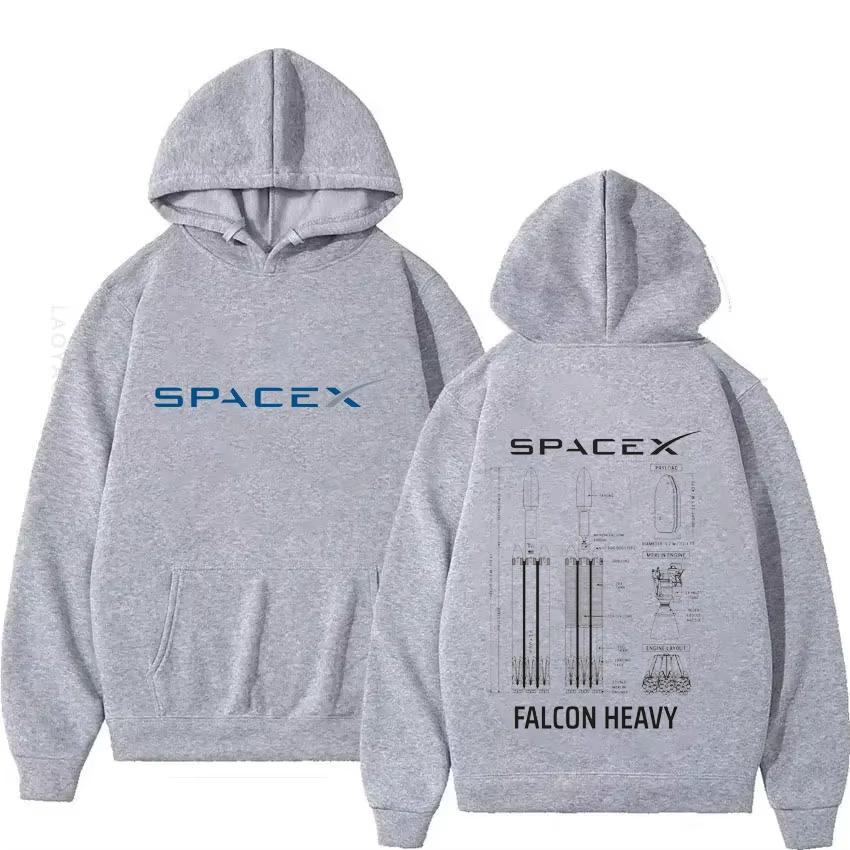 SpaceX Starship Blueprint Theme New Hoodies and Sweatshirts Hoody Graphic Men Hoodie Hooded Shirt Y2k Pullovers & Men's Clothing