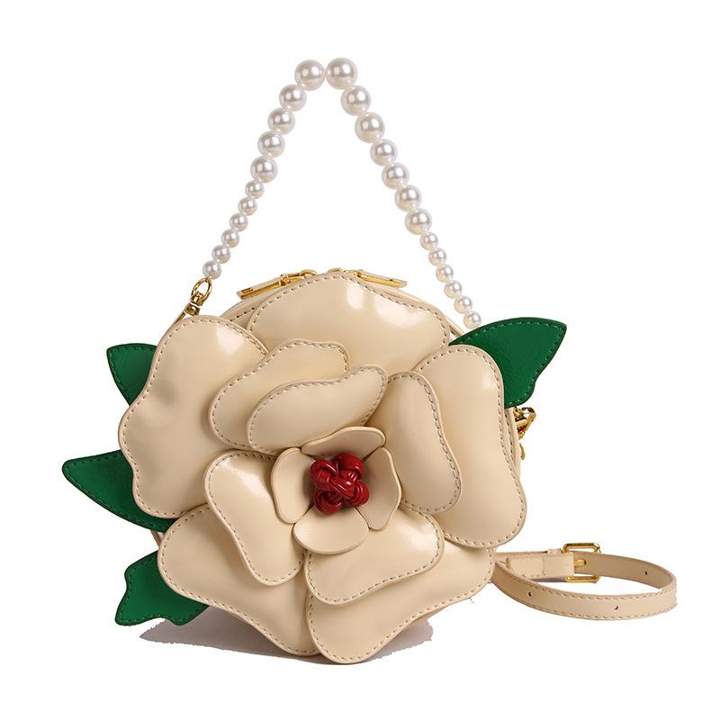 Women's Bag 2025 New Summer Small Fresh Literary Flower Dinner Bag Sweet and Cute Crossbody Small Round Bag Tide