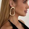SHIXIN Vintage Irregular Hollow Pendant Earrings for Women Punk Gold Color Geometric Metal Piercing Earring Party Jewelry Gift