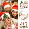 Self-adhesive New Year Carnival Photo Props Christmas Decorations Cartoon Card Party Supplies