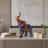 Elephant Figurine Glossy Statue Modern Resin Sculpture for Collectors, Living Room, Office