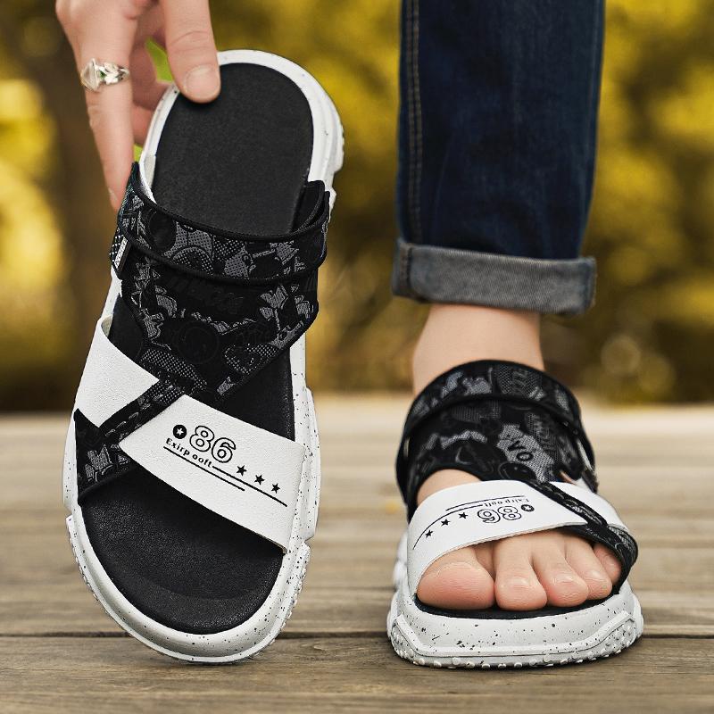 Summer Men Sandals Genuine Leather Mens Casual Shoes Outdoor Men Leather Sandals for Men Beach Shoes Roman Mens Shoes