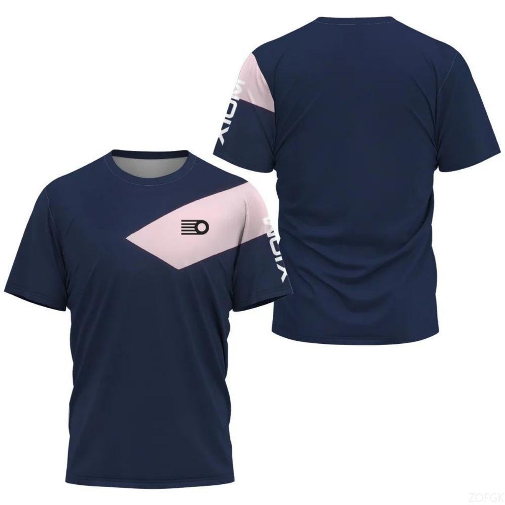 Camiseta Transpirable y Cómoda de Cuello Redondo con Estampado de Letras para Hombres, Top de Entrenamiento al Aire Libre para Tenis y Bádminton