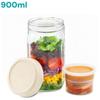 32OZ Capacity Salad Container Jar Glass Material Wet Dry Separation Salad Pod Leak-proof Feature Glass Salad Container Meal Prep