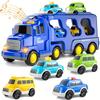 5-in-1 Fire Trucks Toddler Fire Engine Toys For Boys Girls Carrier Truck Transport Cars Christmas Birthday Best Present