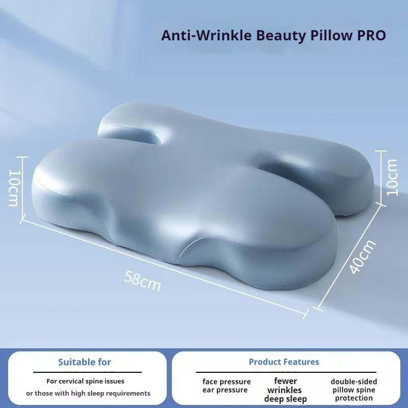 

Orthopedic H Shape Nursing Cervical Beauty Pillow Memory Foam Filling Anti Aging Anti Wrinkle Pillow 58x40x11cm синий