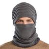 Knitted Hat Men Winter Warmth Windproof Cap Scarf Threepiece Set For Commuting