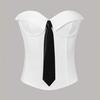 Cross-Border Hot Girl Solid Color Fishbone Tie Sling Bandeau