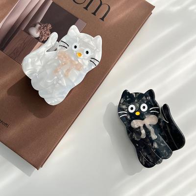 1pc Korean Version of the New Cute and Sweet Shark Clip with Butterfly Bow, Kitten Hair Bun, Hair Grabbing Accessories for Women