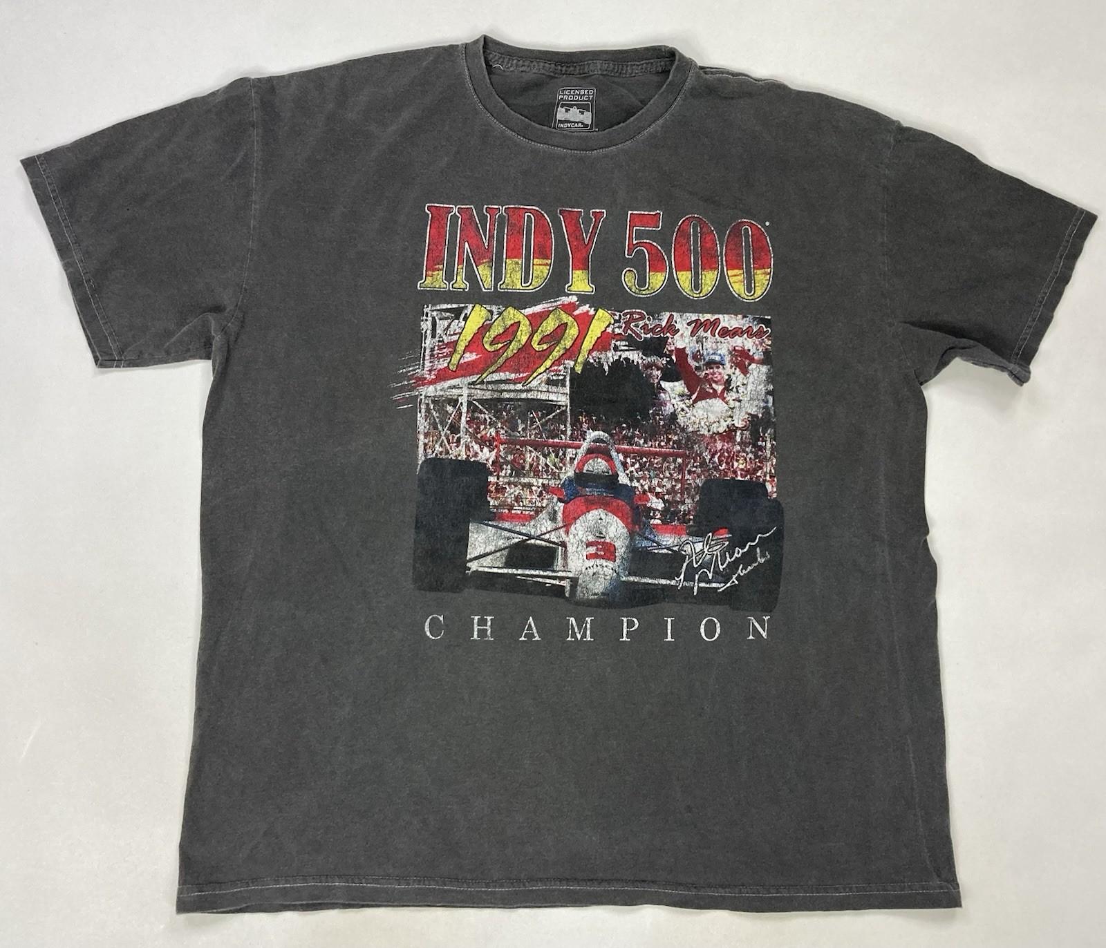 Indy 500 Racing Champions 1991 Retro Graphic T-shirt Men Large Gray S