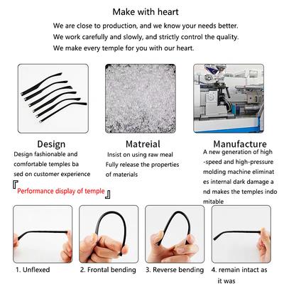 1Pair Eyeglasses Temple Arm Double Tooth Flat Teeth Tr90 Eyeglasses Replacement Anti-Slip Leg Glasses Repair Accessories