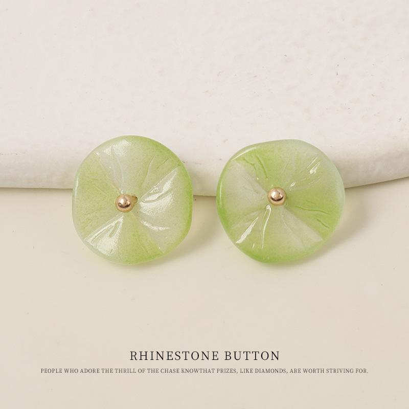 5 buc Butoni de Sticlă Stil Național Frunză de Lotus Cheongsam Chinezesc Hanfu Cămașă Butoni Decorativi Pulover Cardigan Butoni Mici Proaspeți