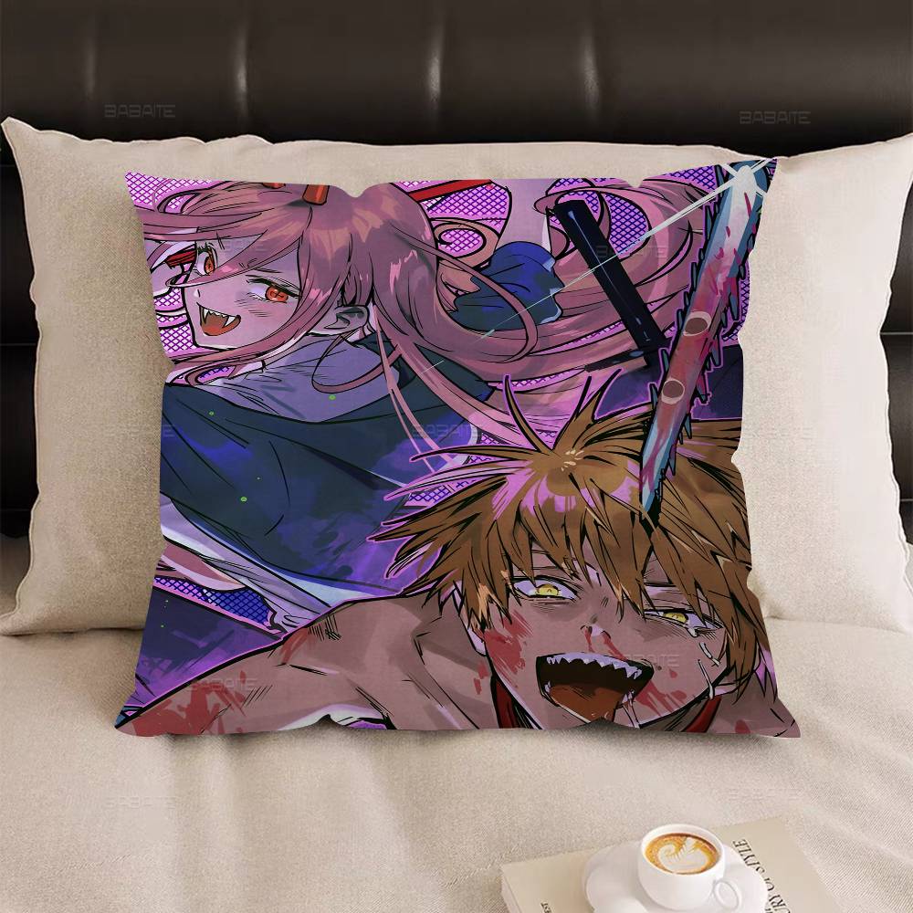 

Anime Chainsaw Man Pillowcases Home Bedding Decorative Pillow Cover Wedding Super Soft Pillow Case 12x12Inch