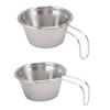 2PCS Mini Camping Cups Stainless Steel Small Stacking Cup with Handle for Outdoor Picnic Hiking