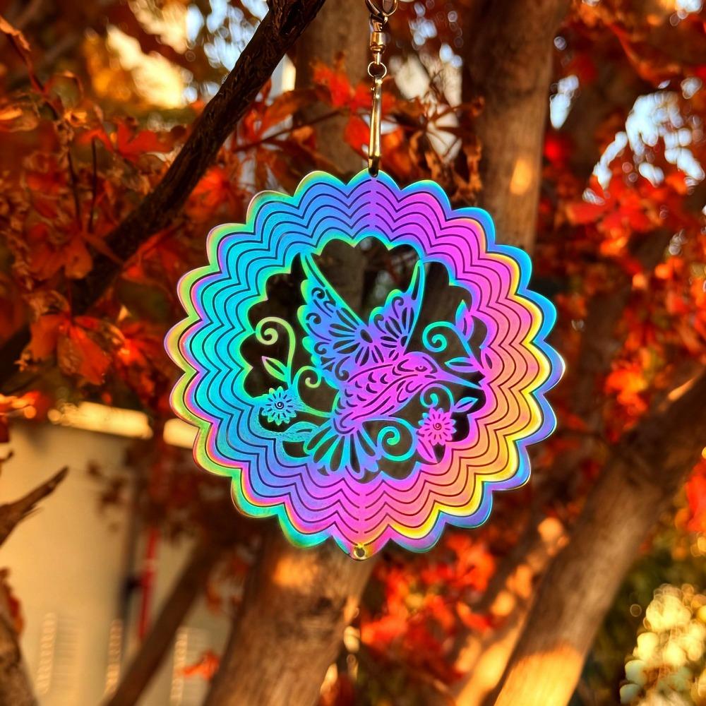 3D Flowing Wind Spinner 10cm 10 Styles Yard Garden Mirror Rainbow Stainless Catcher Hanging Decor