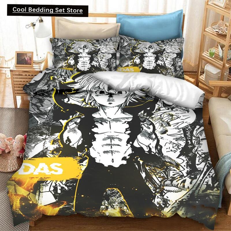 3D Print Anime The Seven Deadly Sins Bedding Set Boys Girls Twin Queen Size Duvet Cover Pillowcase Bed Kids Adult Home Textiles