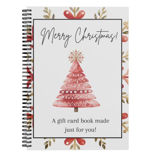 Christmas Gift Card Book Reusable Gift Card Album College Student Gift Card Holder Spiral-Bound DIY Present for Friends Family