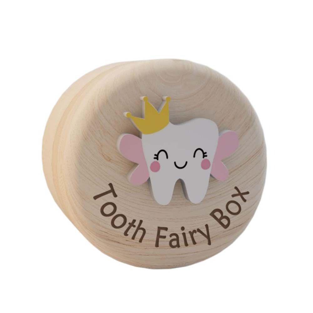 Primary Teeth Wood Baby Tooth Box Fetal Hair Umbilical Cord Preservation Tooth Fairy Box  Kids