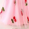 Baby Mädchenkleid Sommer Kirsch-Netz Mädchenkleid Süßes Strand-Babykleid Baby Mädchen Kleidung