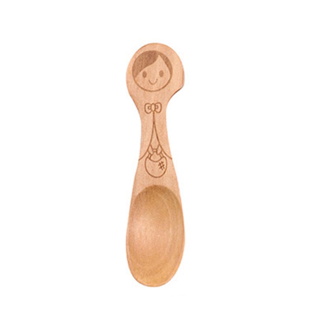 Mini Ice Cream Coffee Spoon Wooden Dessert Scoop Party Cartoon Tableware
