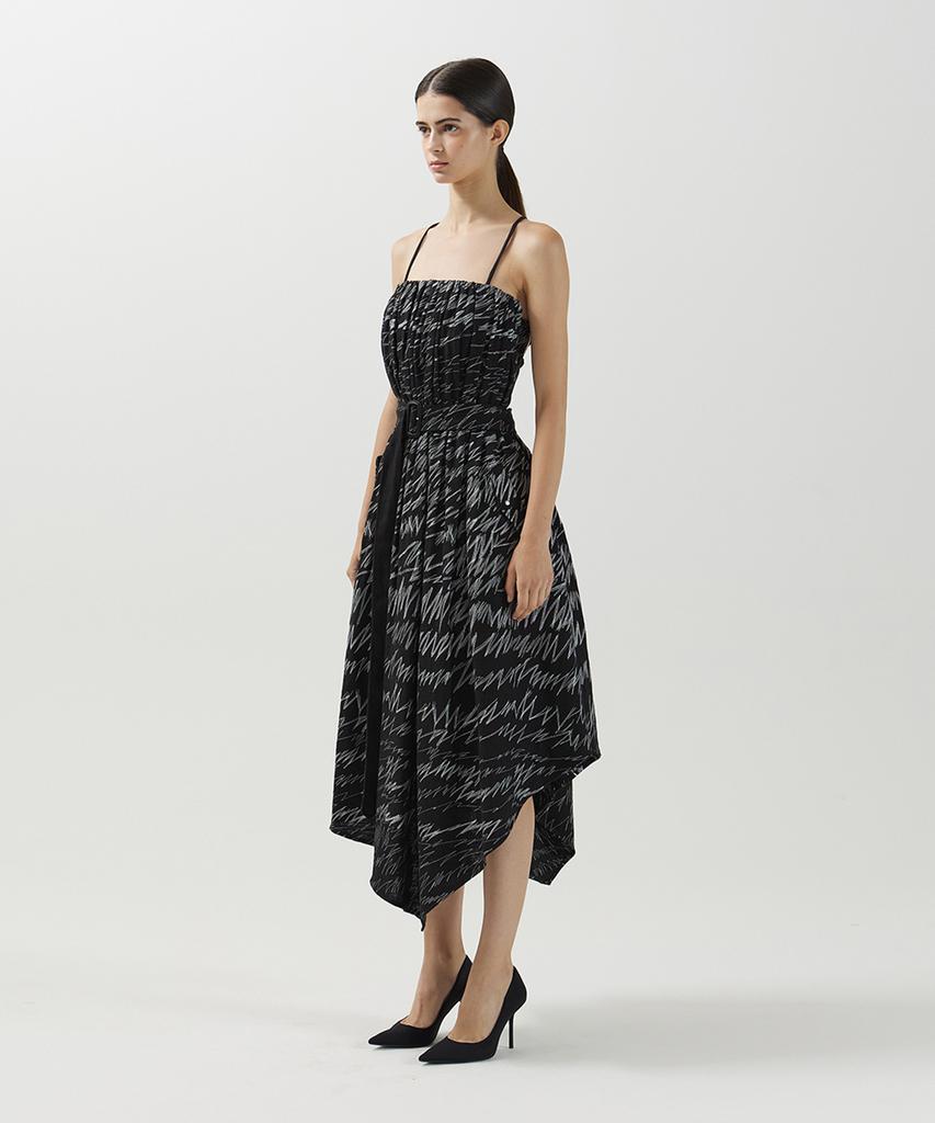 Meuameu Stitch Strap Pleated Dress
