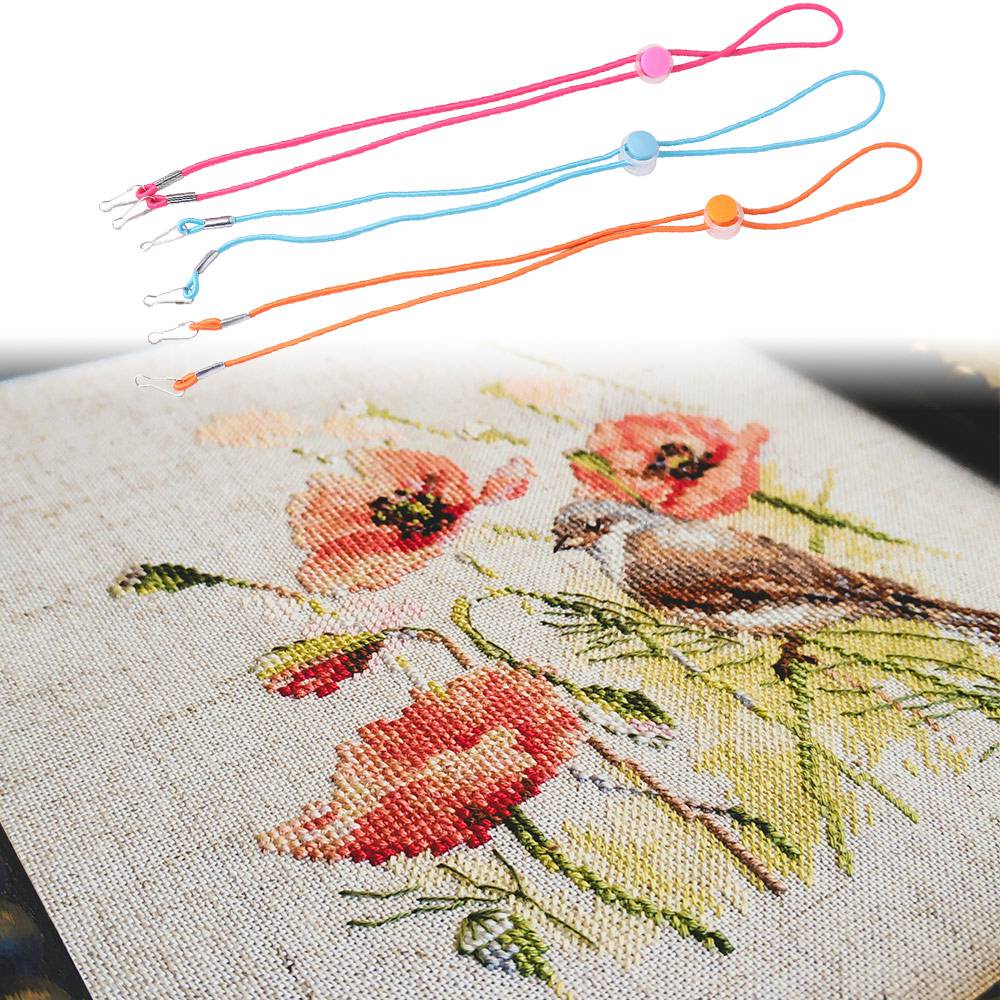 12Pcs Removable Rope Tensioners Clips Elastic Lanyard Cross-Stitch Fabric Holders  Sewing Gadgets