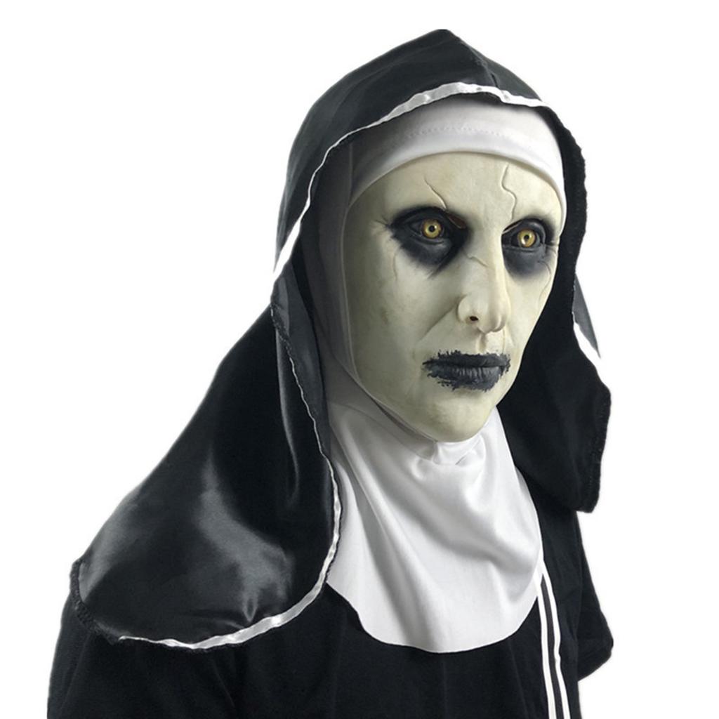 Nun Mask, Horror, Scary, Scary, Female Face Head, Prank Party Props