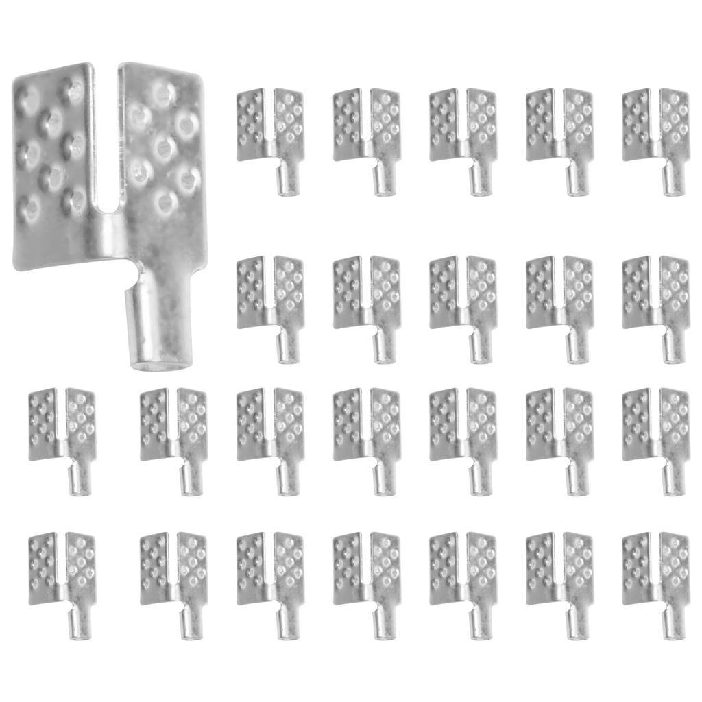 ABWR-80Pcs Carbon Thermal Film Clamp Connector, Warm Floor Copper Plated Silver Clip Accessories, Floor Heating Film Clamp