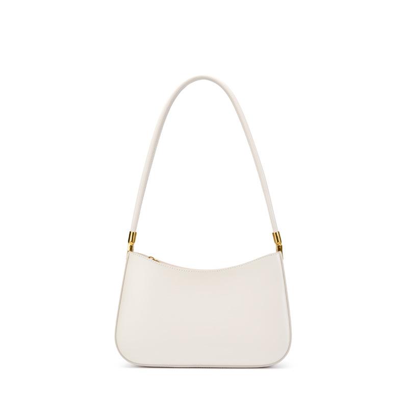 

Весна/лето Niche Design Кожаная сумка-багет для поездок на работу Весна/лето Французская сумка через плечо Винтажная женская сумка на одно плечо 25.5*6*14