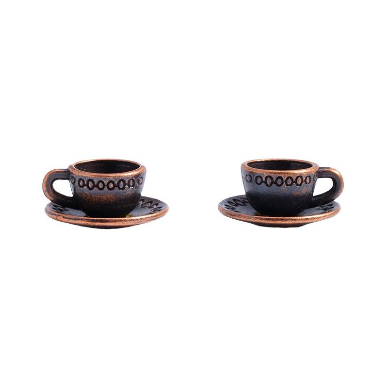 Vintage DIY Alloy Jewelry: 3D Kettle and Coffee Cup Charms Pendants