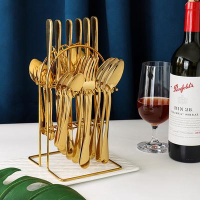 24 Gift Sets Spoon and Tea Spoon Stainless Steel Western Tableware Fork Simple Elegant 1010 Main Meal Knife Cutlery Set Kitchen