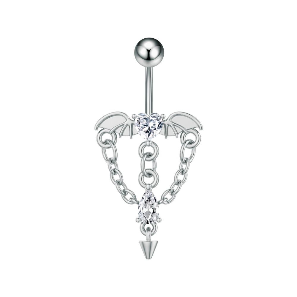 Elegant Gem Navel Piercing Copper Shiny Body Jewelry Crystal Ball Belly Button Rings  Accessories