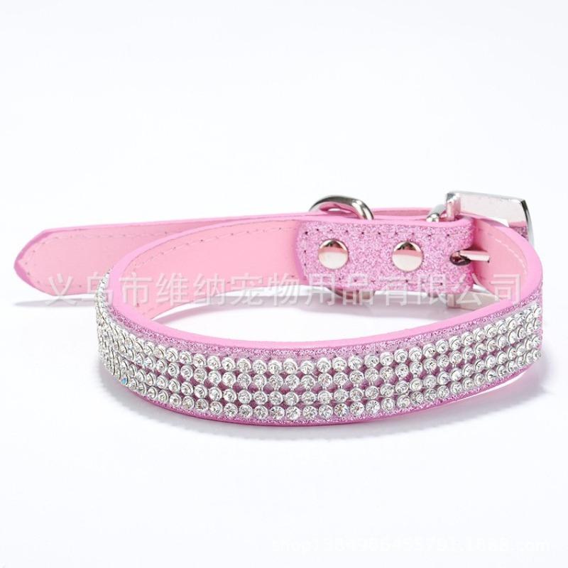 Dog collar Shiny rhinestone Dog collar Soft and comfortable Suitable for large, medium and small dogs Fashion pet collar